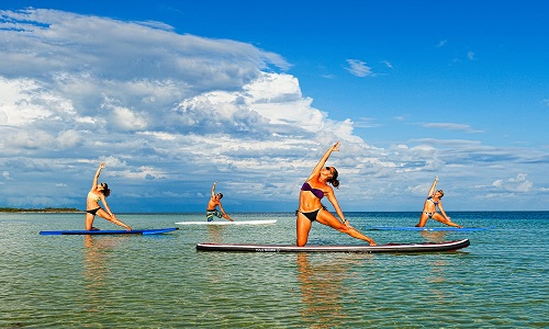 paddle board yoga